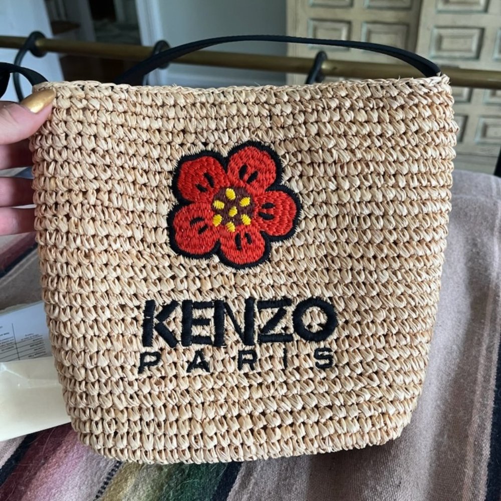 Kenzo Bucket Bag with Kenzo Dust Bag- Raffia - Brand New